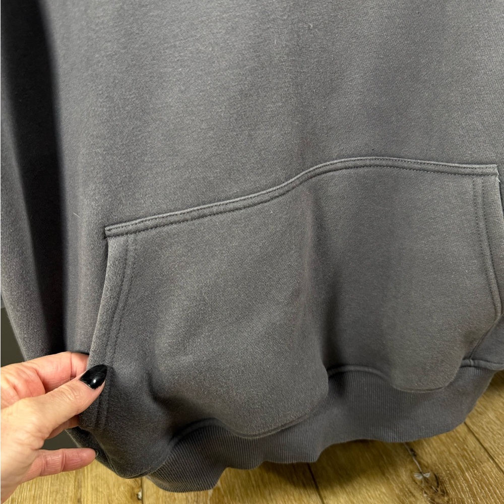 White Fox Hoodie Black Puff Lettering Dark Gray Hoodie Size S/M - Picture 7 of 7